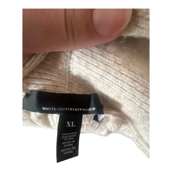 Like New! WHBM Beige Novelty Cable Sweater, Size XL - Picture 9 of 9